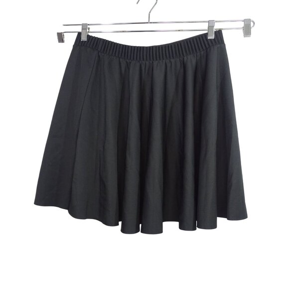 H&M Black Flared Full Skirt Women Size L Pull On Knee Length NEW - Picture 2 of 6